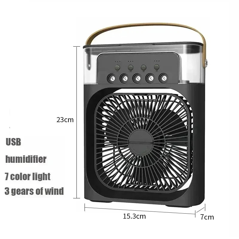 Sei stanco del caldo distruggente dell’estate? Nuovo raffrescatore d’aria 3 in 1: ventilatore domestico compatto con luce notturna LED integrata, funzione umidificatore portatile e regolazione del flusso d’aria, ideale per casa e ufficio.